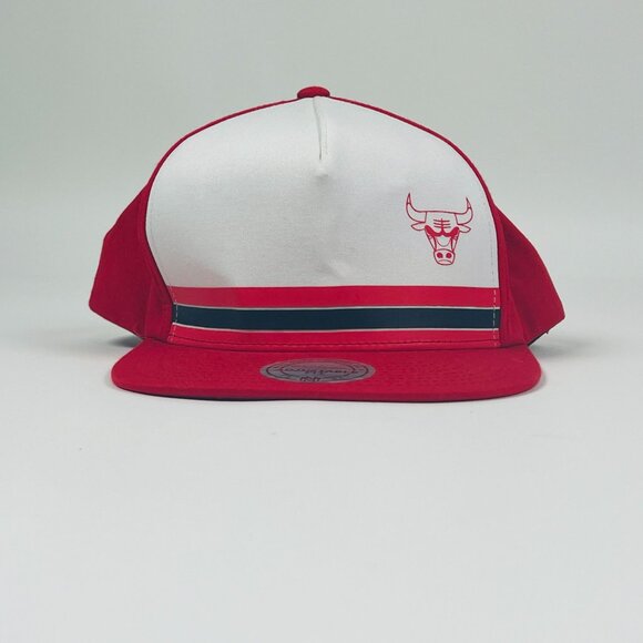 Mitchell & Ness NBA Chicago Bulls Red White Snapback Hat Cap Basketball Gear - Picture 1 of 8